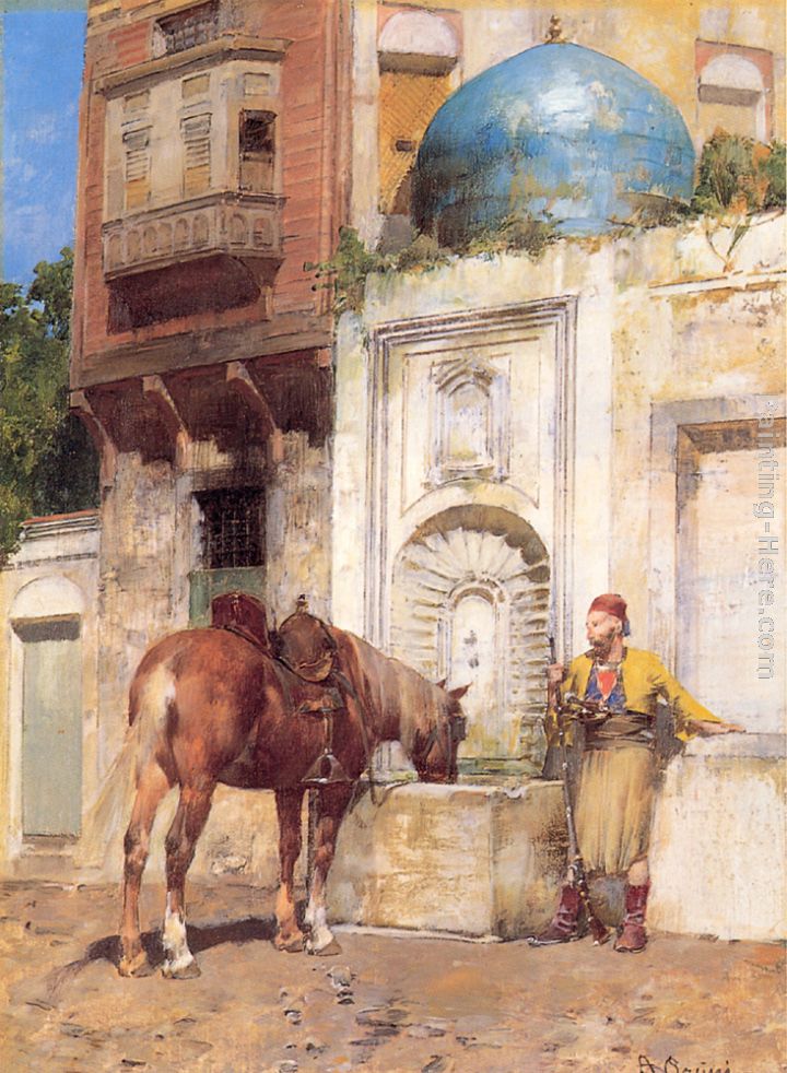 At the Well painting - Alberto Pasini At the Well art painting